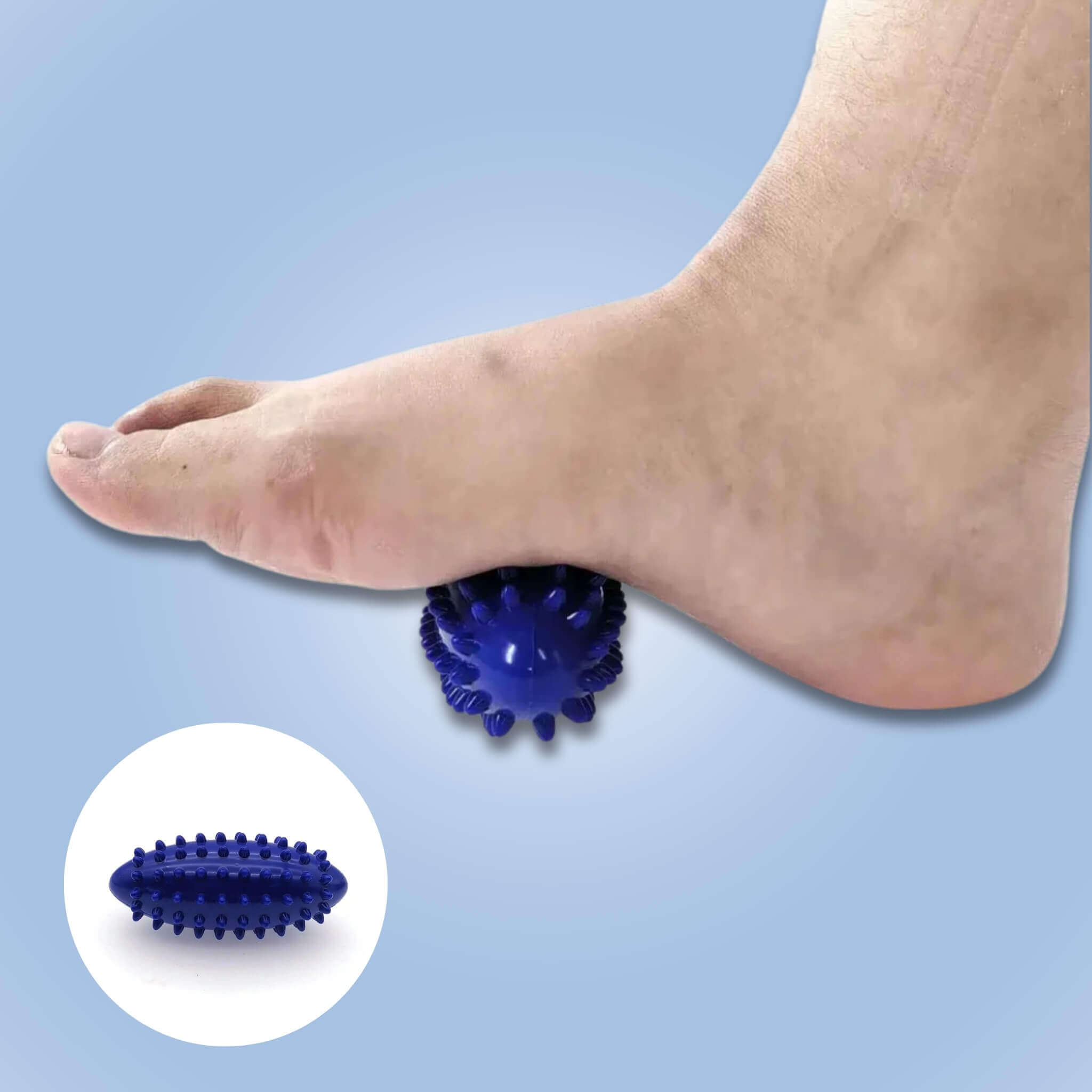 כדור עיסוי כחול עגול לטיפול בכף רגל