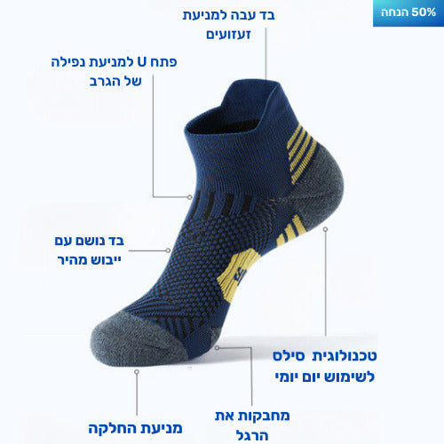 אינסנסיו קומפרשן קלאסיק - חמישה זוגות גרבי לחץ אורטופדיות להקלת כאבים ומניעת פציעות